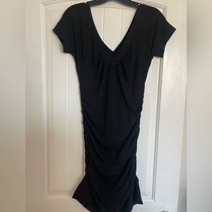 Black mini ruched dress